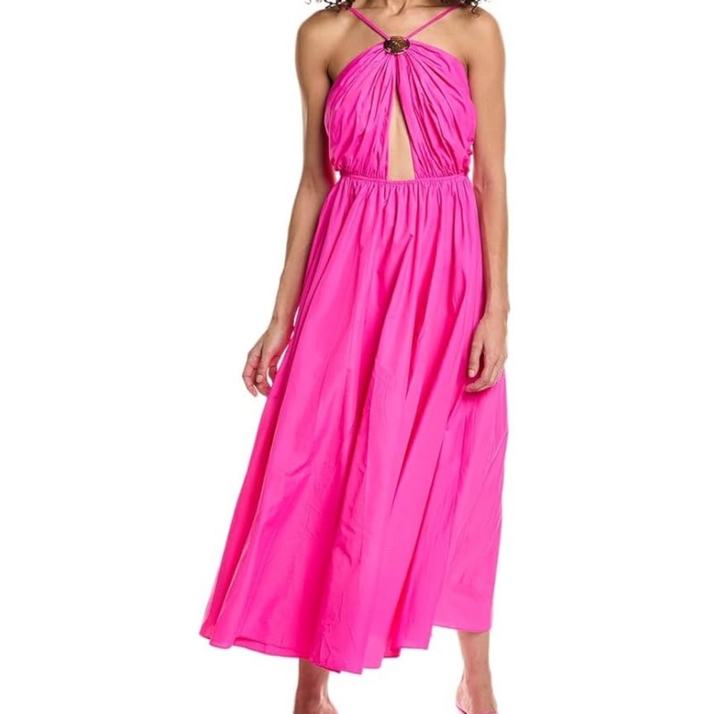 Staud Danielle Pink Halter Maxi Dress